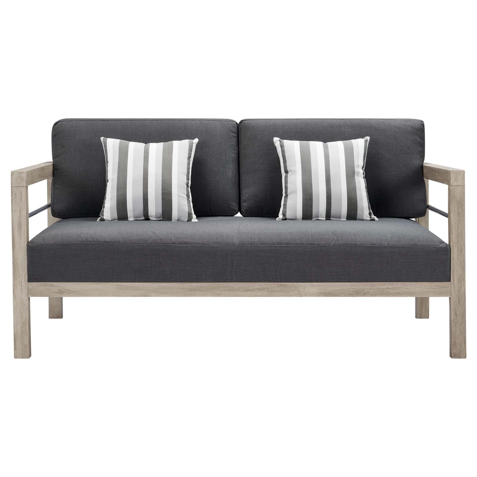 Modway Wiscasset Outdoor Patio Acacia Wood Loveseat - EEI-3684 | Sofa Set | Modishstore - 5
