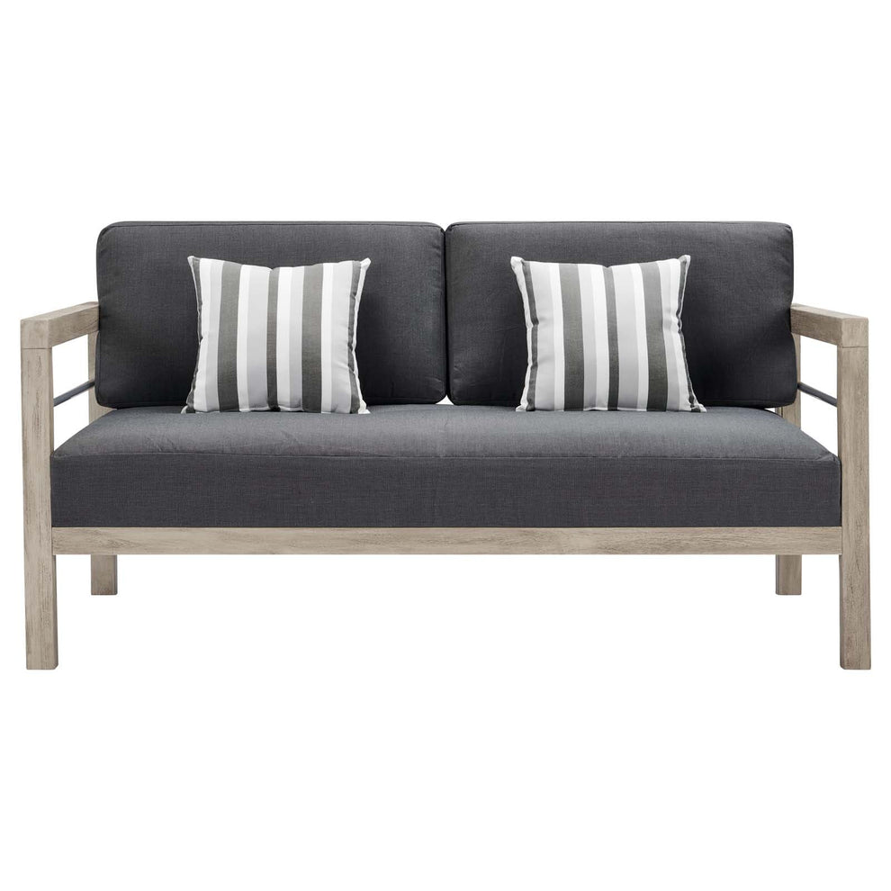 Modway Wiscasset Outdoor Patio Acacia Wood Loveseat - EEI-3684 | Sofa Set | Modishstore - 5