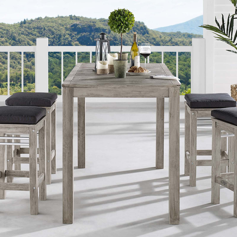 Wiscasset 59" Outdoor Patio Acacia Wood Bar Table By Modway - EEI-3686 | Outdoor Tables | Modishstore - 1