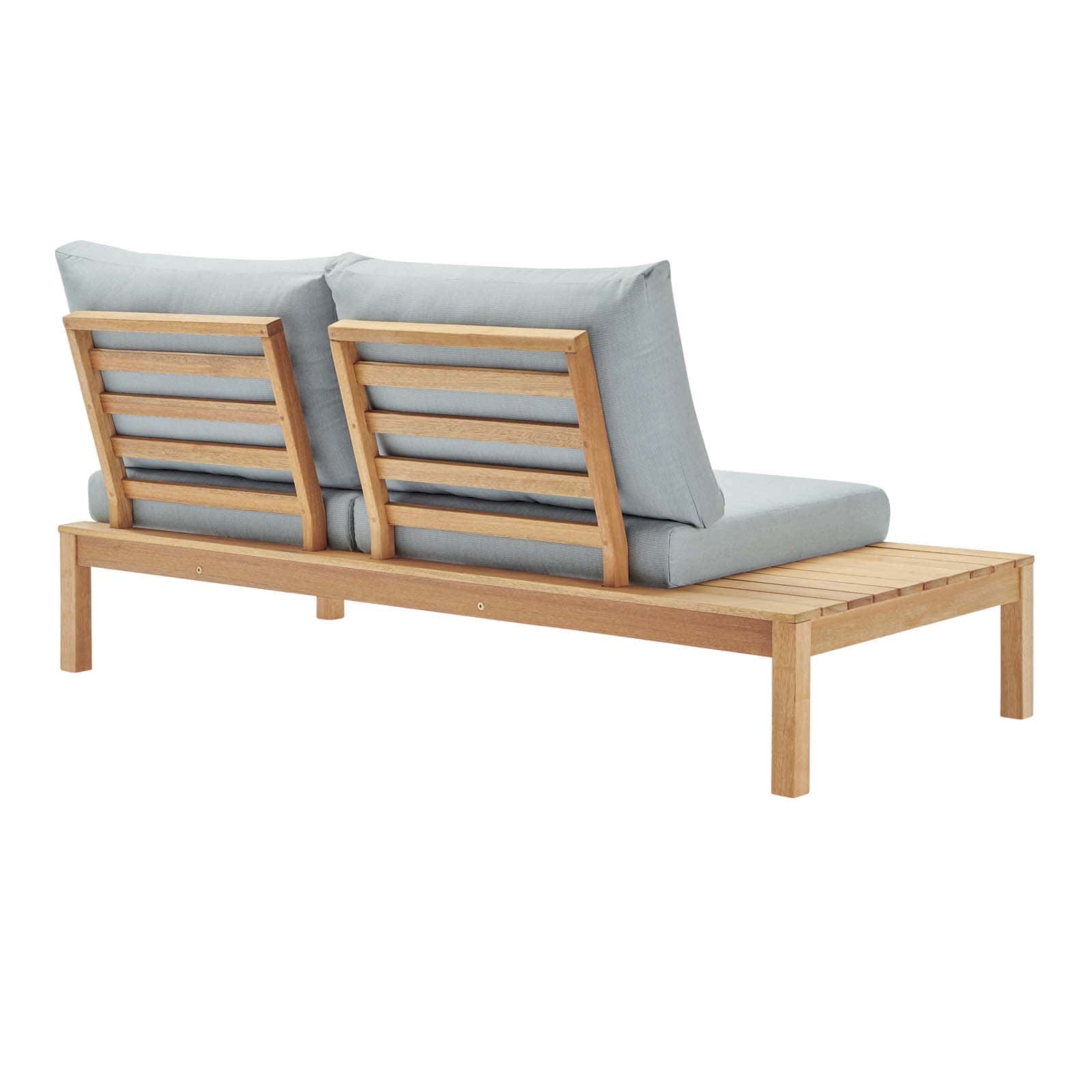 Modway Freeport Karri Wood Outdoor Patio Loveseat with Right-Facing Side End Table | Loveseats | Modishstore-5