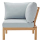 Modway Freeport Karri Wood Sectional Sofa Outdoor Patio Corner Chair | Sofas | Modishstore-5