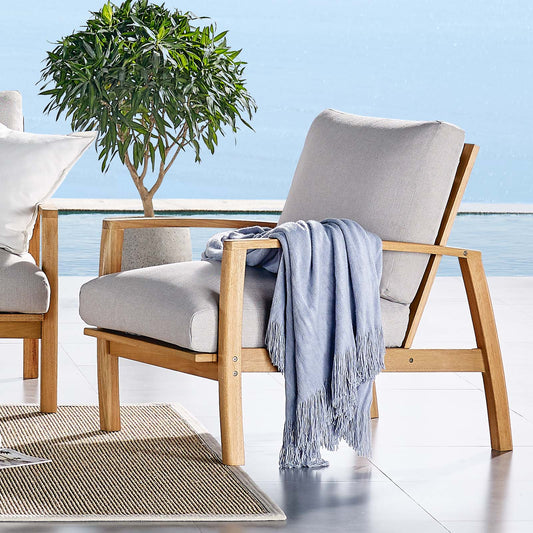 Orlean Outdoor Patio Eucalyptus Wood Lounge Armchair By Modway - EEI-3698 | Outdoor Chairs | Modishstore