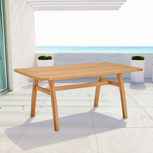 Modway Orlean 57" Outdoor Patio Eucalyptus Wood Dining Table | Dining Tables | Modishstore