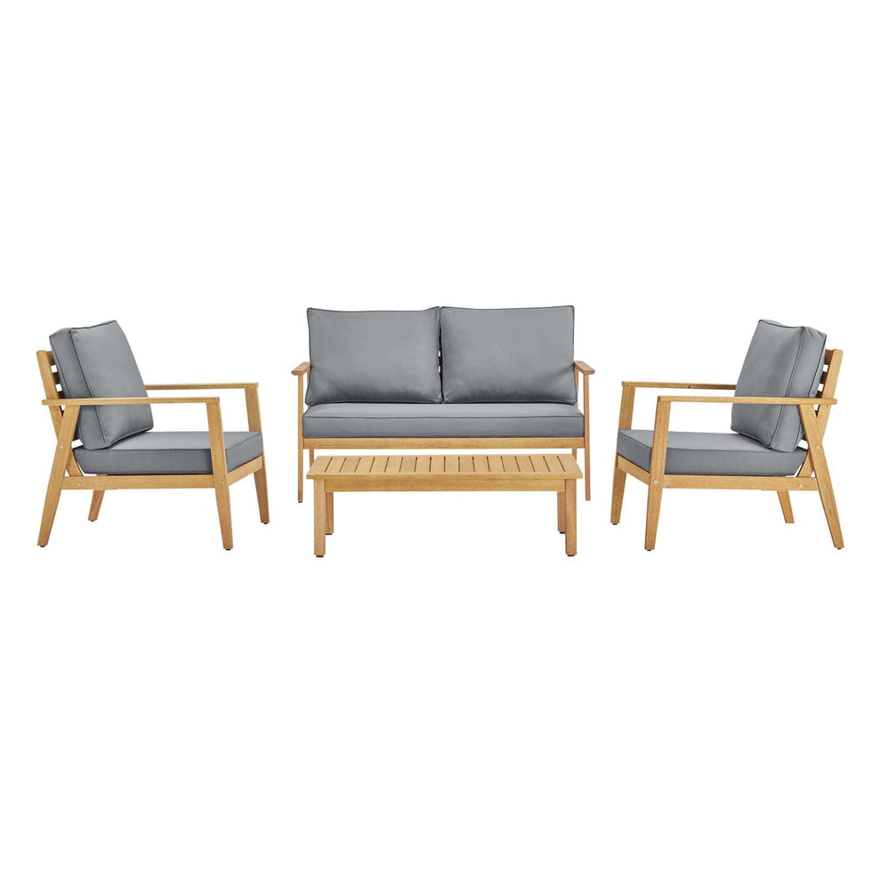 Modway Syracuse Outdoor Patio Upholstered 4 Piece Furniture Set - EEI-3705 | Outdoor Sofas, Loveseats & Sectionals | Modishstore - 2