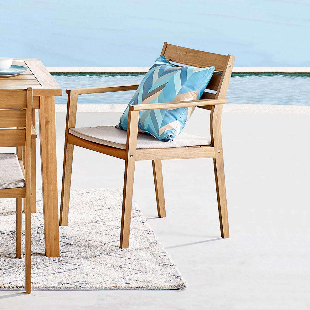 Modway Viewscape Outdoor Patio Ash Wood Dining Armchair - EEI-3708 | Outdoor Chairs | Modishstore - 2