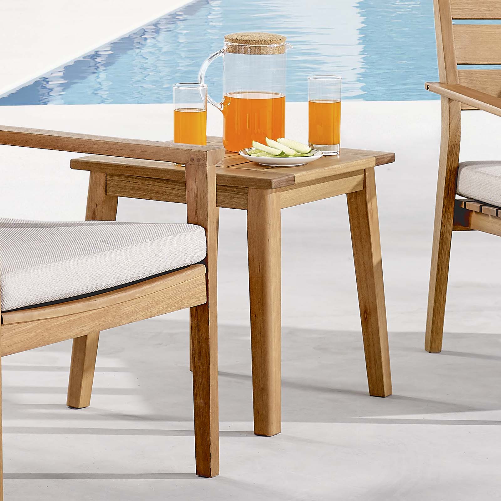 Modway Viewscape Outdoor Patio Ash Wood End Table | End Tables | Modishstore