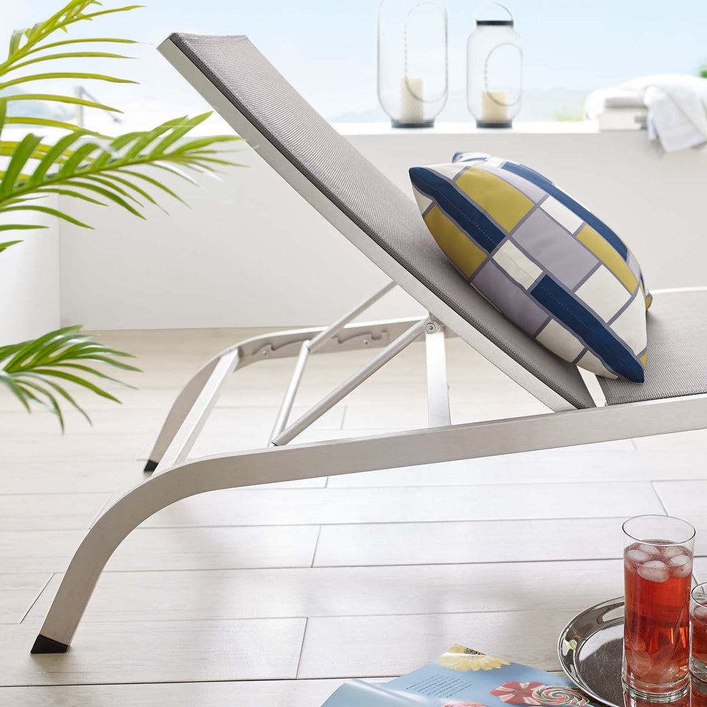 Modway Savannah Mesh Chaise Outdoor Patio Aluminum Lounge Chair - EEI-3721 | Outdoor Recliners & Lounge Chairs | Modishstore - 13