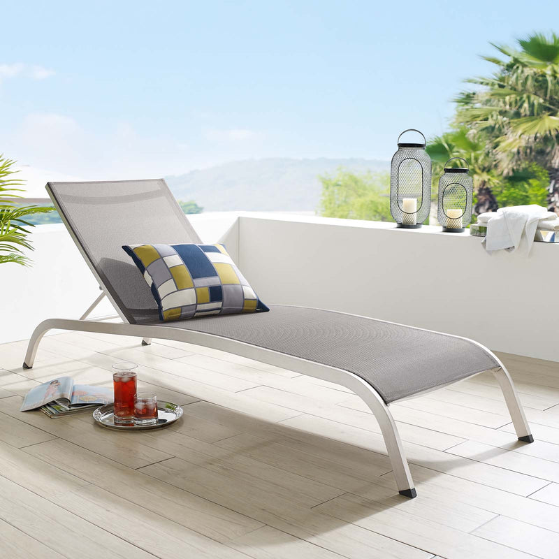 Modway Savannah Mesh Chaise Outdoor Patio Aluminum Lounge Chair - EEI-3721 | Outdoor Recliners & Lounge Chairs | Modishstore - 7