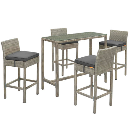 Conduit 5 Piece Outdoor Patio Wicker Rattan Set By Modway - EEI-3722 | Outdoor Sofas, Loveseats & Sectionals | Modishstore - 8