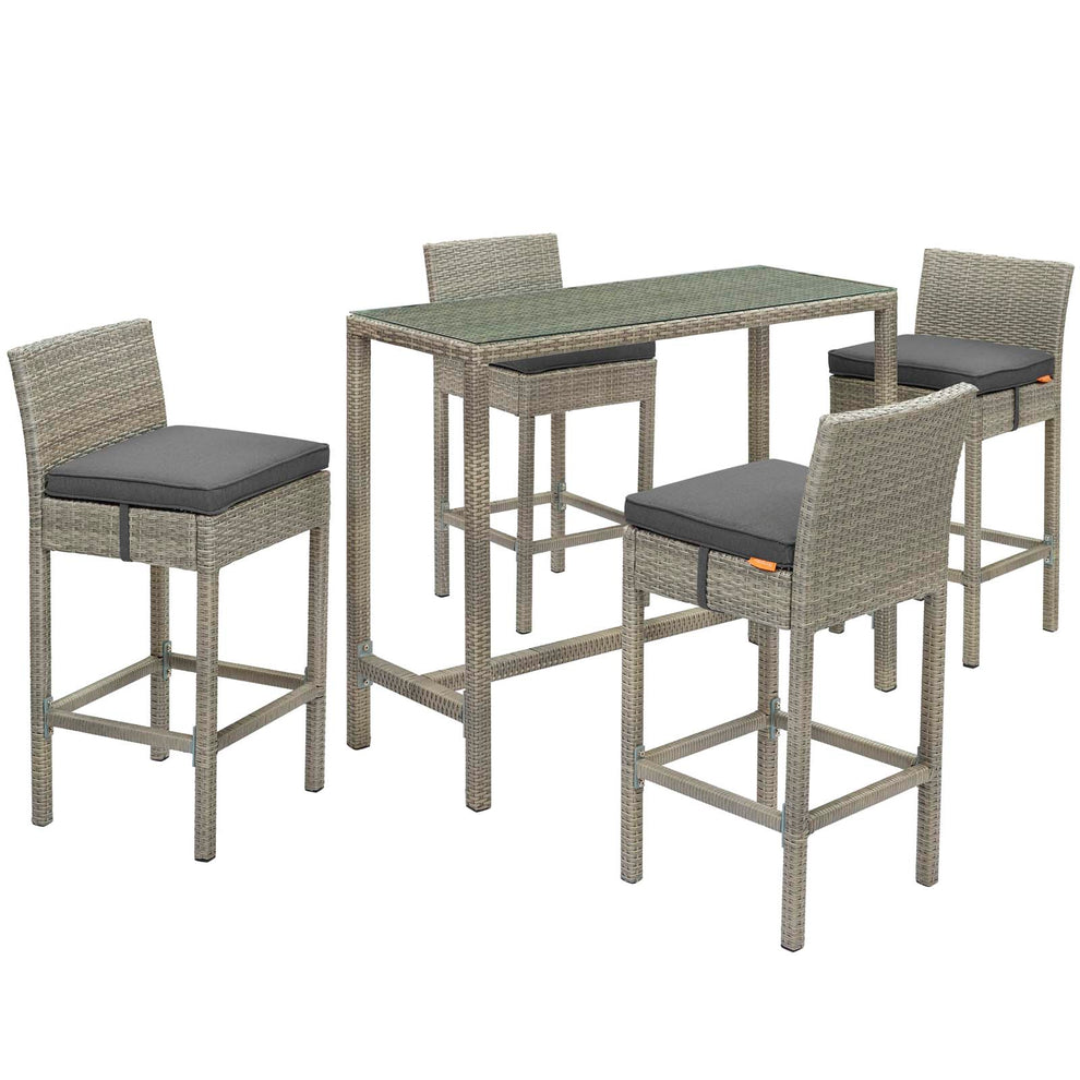 Conduit 5 Piece Outdoor Patio Wicker Rattan Set By Modway - EEI-3722 | Outdoor Sofas, Loveseats & Sectionals | Modishstore - 8