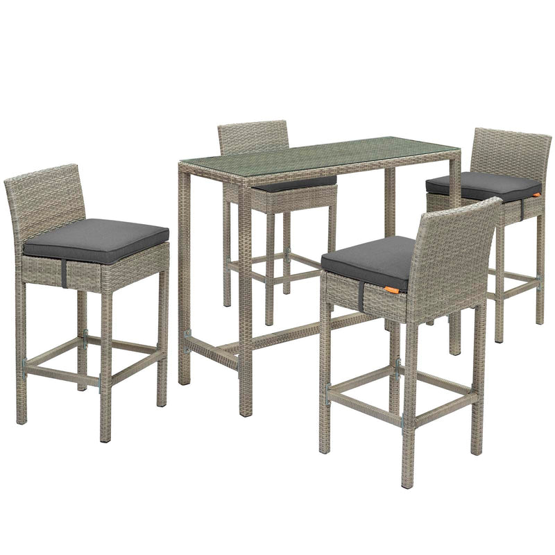 Conduit 5 Piece Outdoor Patio Wicker Rattan Set By Modway - EEI-3722 | Outdoor Sofas, Loveseats & Sectionals | Modishstore - 8