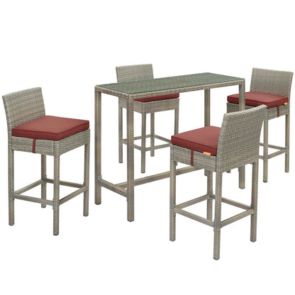 Conduit 5 Piece Outdoor Patio Wicker Rattan Set By Modway - EEI-3722 | Outdoor Sofas, Loveseats & Sectionals | Modishstore - 15