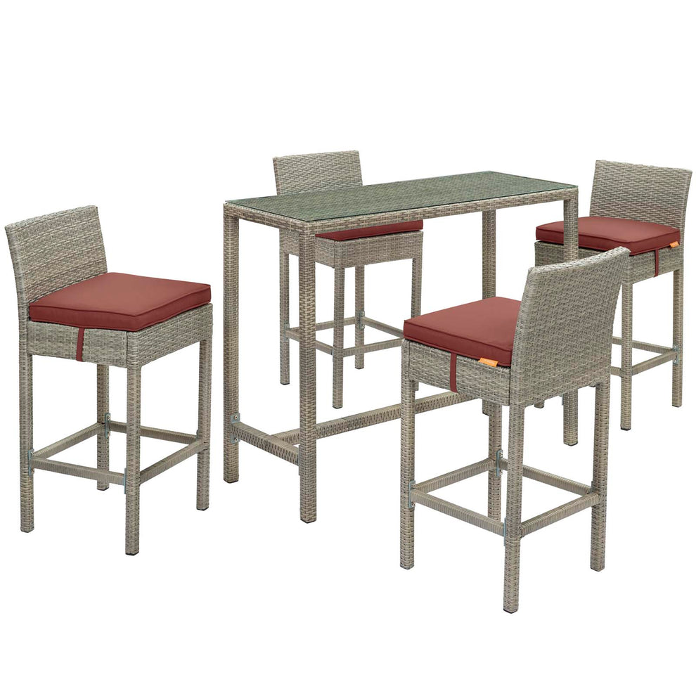 Conduit 5 Piece Outdoor Patio Wicker Rattan Set By Modway - EEI-3722 | Outdoor Sofas, Loveseats & Sectionals | Modishstore - 15