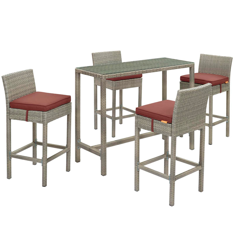 Conduit 5 Piece Outdoor Patio Wicker Rattan Set By Modway - EEI-3722 | Outdoor Sofas, Loveseats & Sectionals | Modishstore - 15