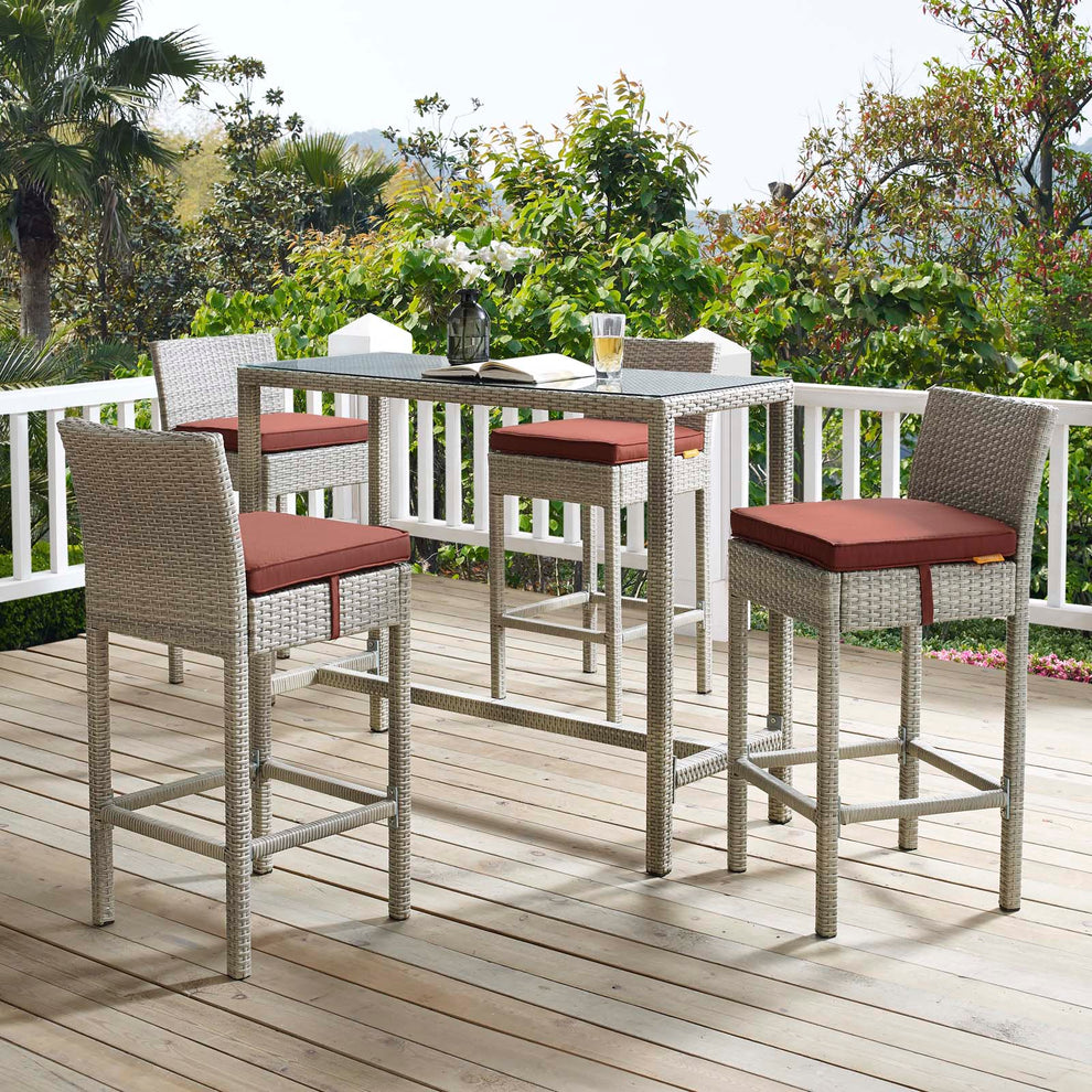 Conduit 5 Piece Outdoor Patio Wicker Rattan Set By Modway - EEI-3722 | Outdoor Sofas, Loveseats & Sectionals | Modishstore - 21