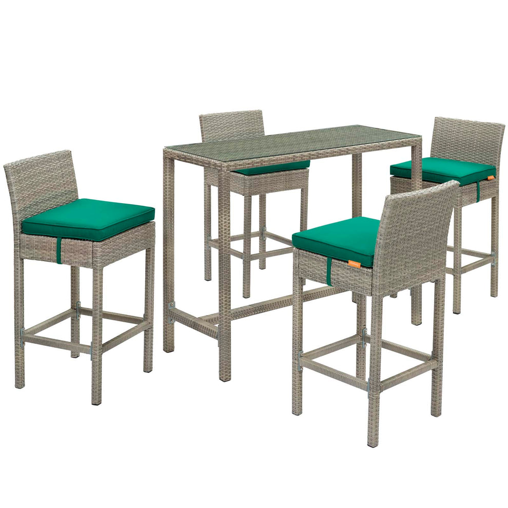 Conduit 5 Piece Outdoor Patio Wicker Rattan Set By Modway - EEI-3722 | Outdoor Sofas, Loveseats & Sectionals | Modishstore - 22