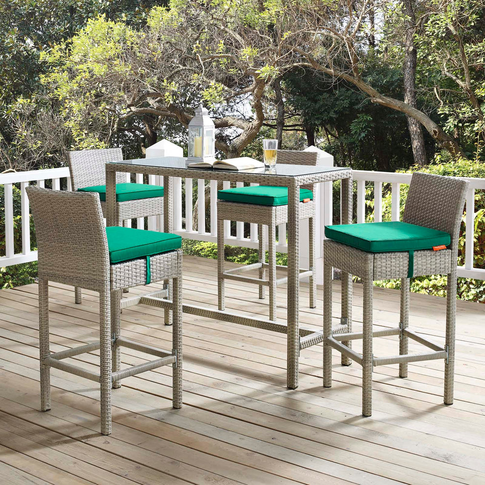 Conduit 5 Piece Outdoor Patio Wicker Rattan Set By Modway - EEI-3722 | Outdoor Sofas, Loveseats & Sectionals | Modishstore - 28