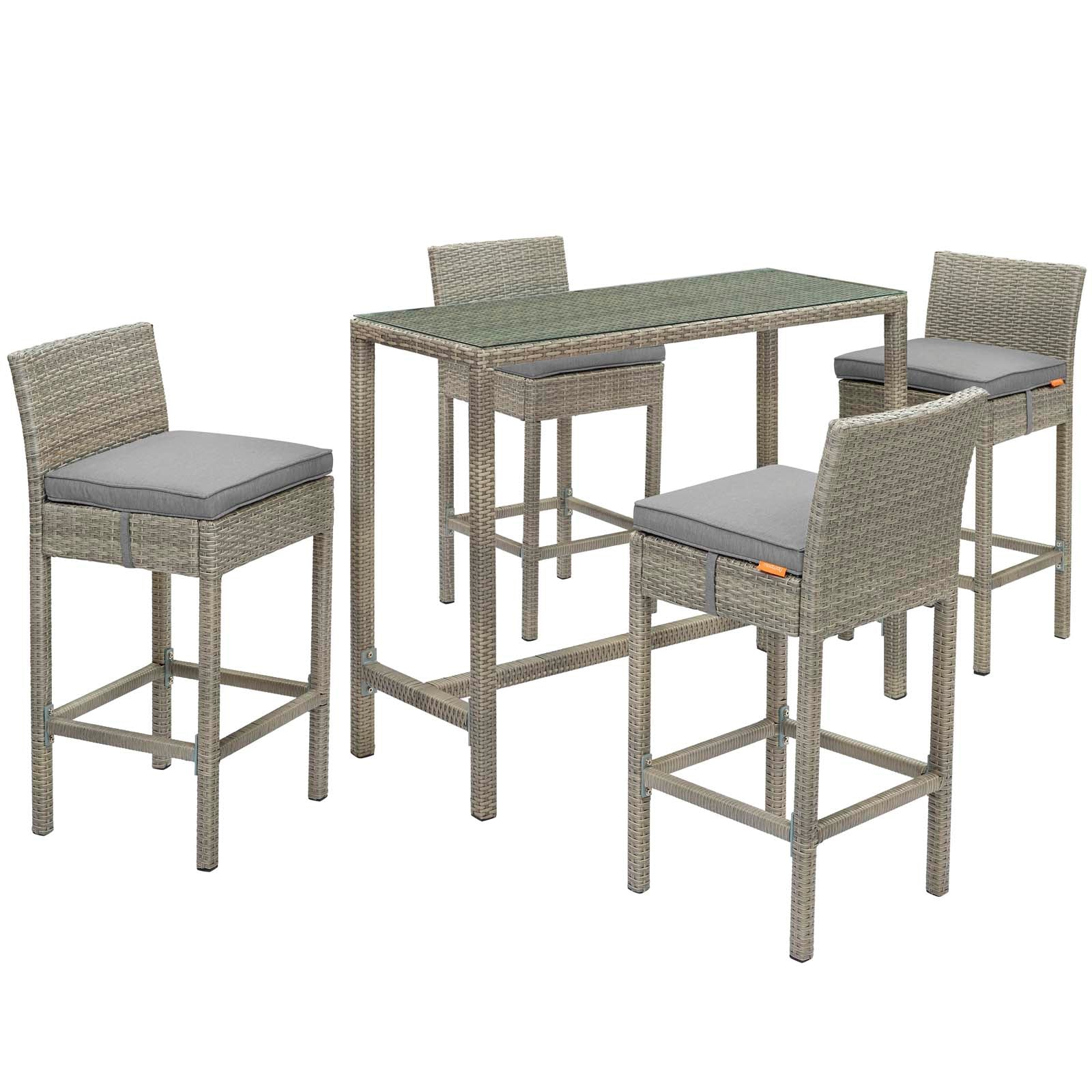 Conduit 5 Piece Outdoor Patio Wicker Rattan Set By Modway - EEI-3722 | Outdoor Sofas, Loveseats & Sectionals | Modishstore - 29