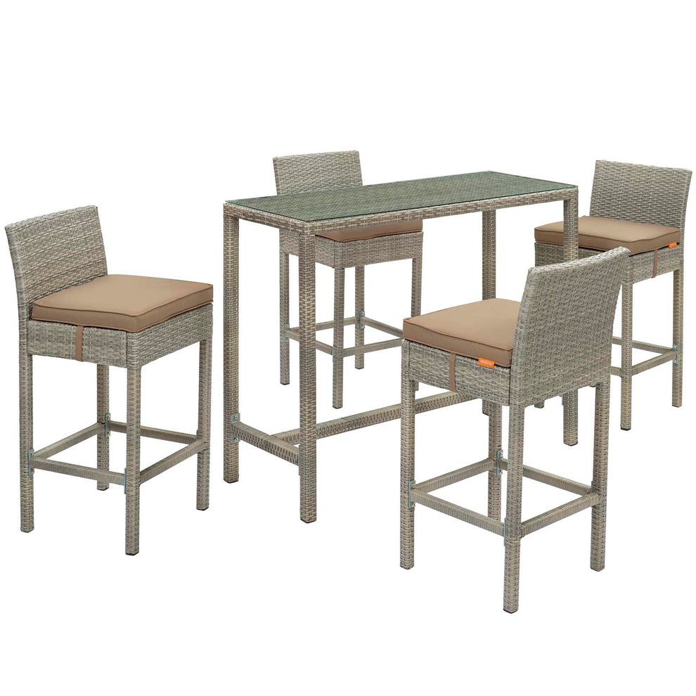 Conduit 5 Piece Outdoor Patio Wicker Rattan Set By Modway - EEI-3722 | Outdoor Sofas, Loveseats & Sectionals | Modishstore - 36