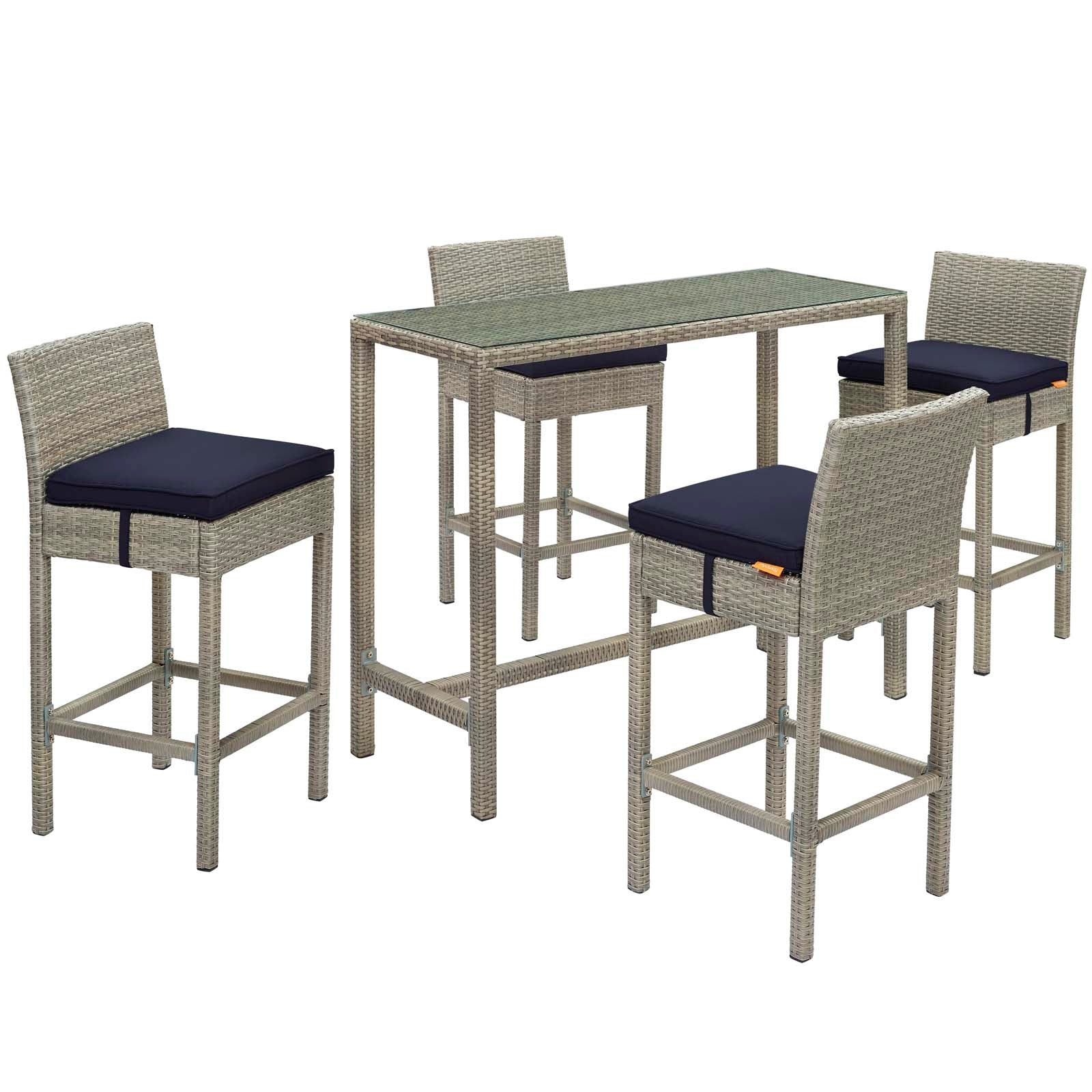 Conduit 5 Piece Outdoor Patio Wicker Rattan Set By Modway - EEI-3722 | Outdoor Sofas, Loveseats & Sectionals | Modishstore - 43