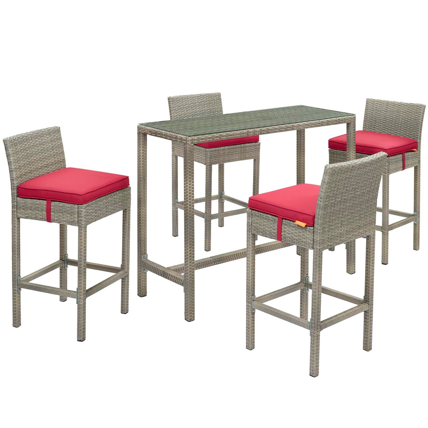 Conduit 5 Piece Outdoor Patio Wicker Rattan Set By Modway - EEI-3722 | Outdoor Sofas, Loveseats & Sectionals | Modishstore - 64