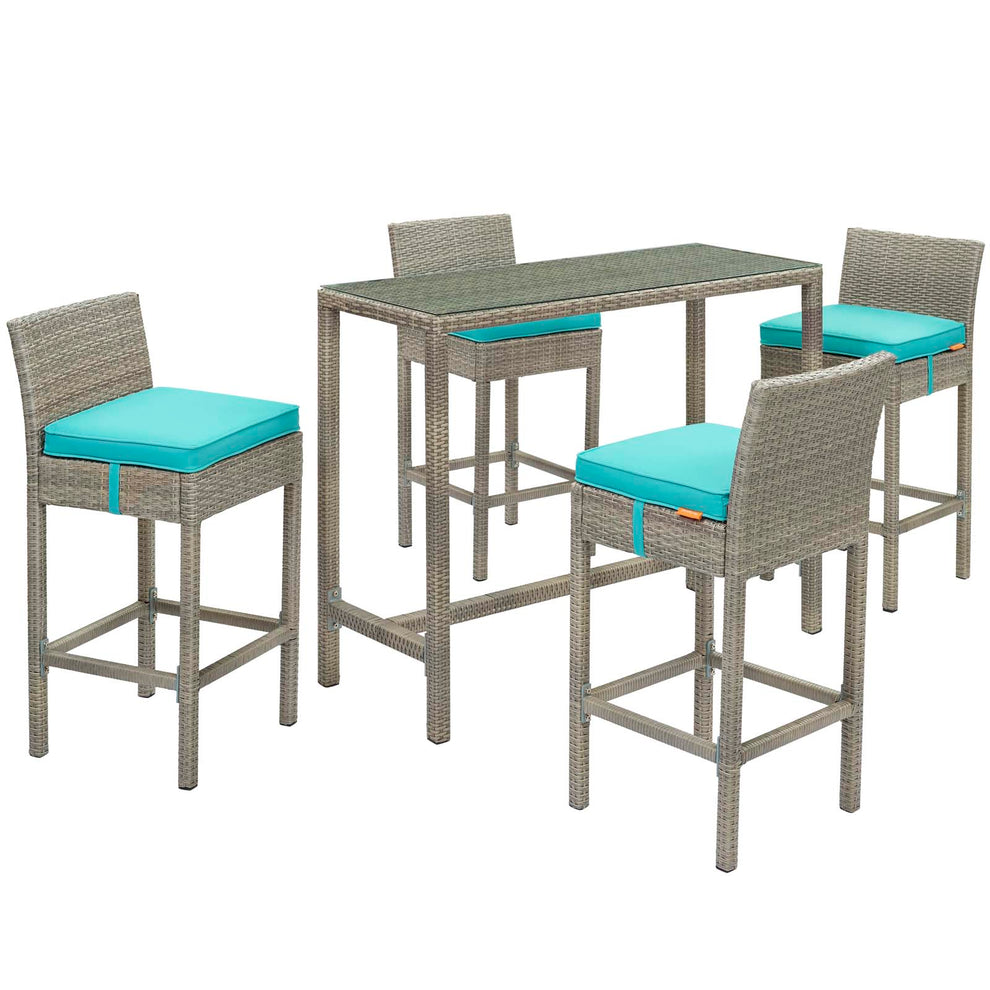 Conduit 5 Piece Outdoor Patio Wicker Rattan Set By Modway - EEI-3722 | Outdoor Sofas, Loveseats & Sectionals | Modishstore - 71