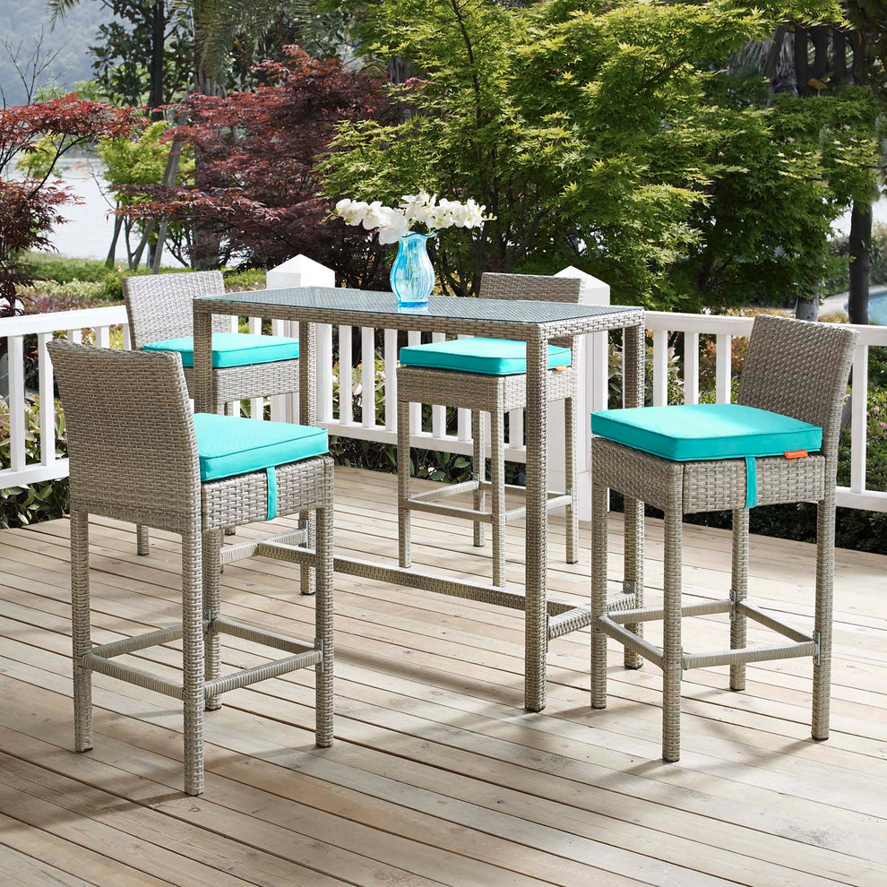 Conduit 5 Piece Outdoor Patio Wicker Rattan Set By Modway - EEI-3722 | Outdoor Sofas, Loveseats & Sectionals | Modishstore - 77