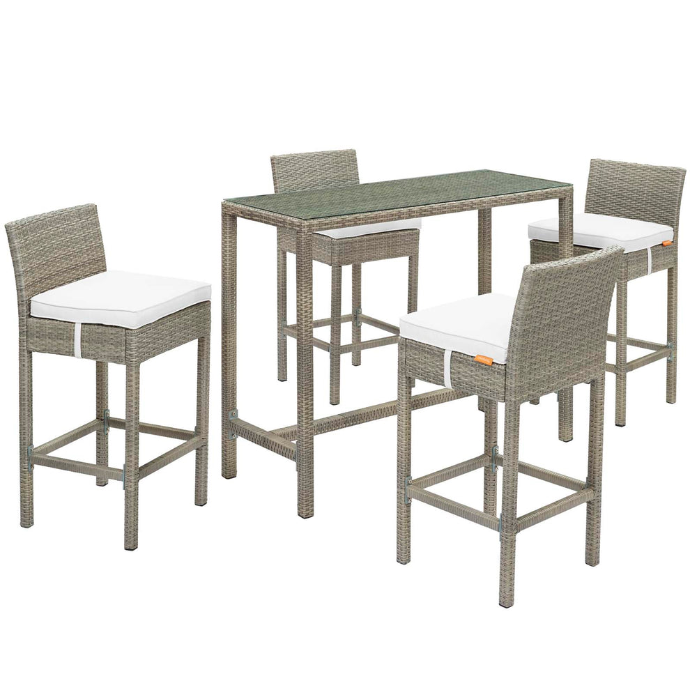 Conduit 5 Piece Outdoor Patio Wicker Rattan Set By Modway - EEI-3722 | Outdoor Sofas, Loveseats & Sectionals | Modishstore - 78