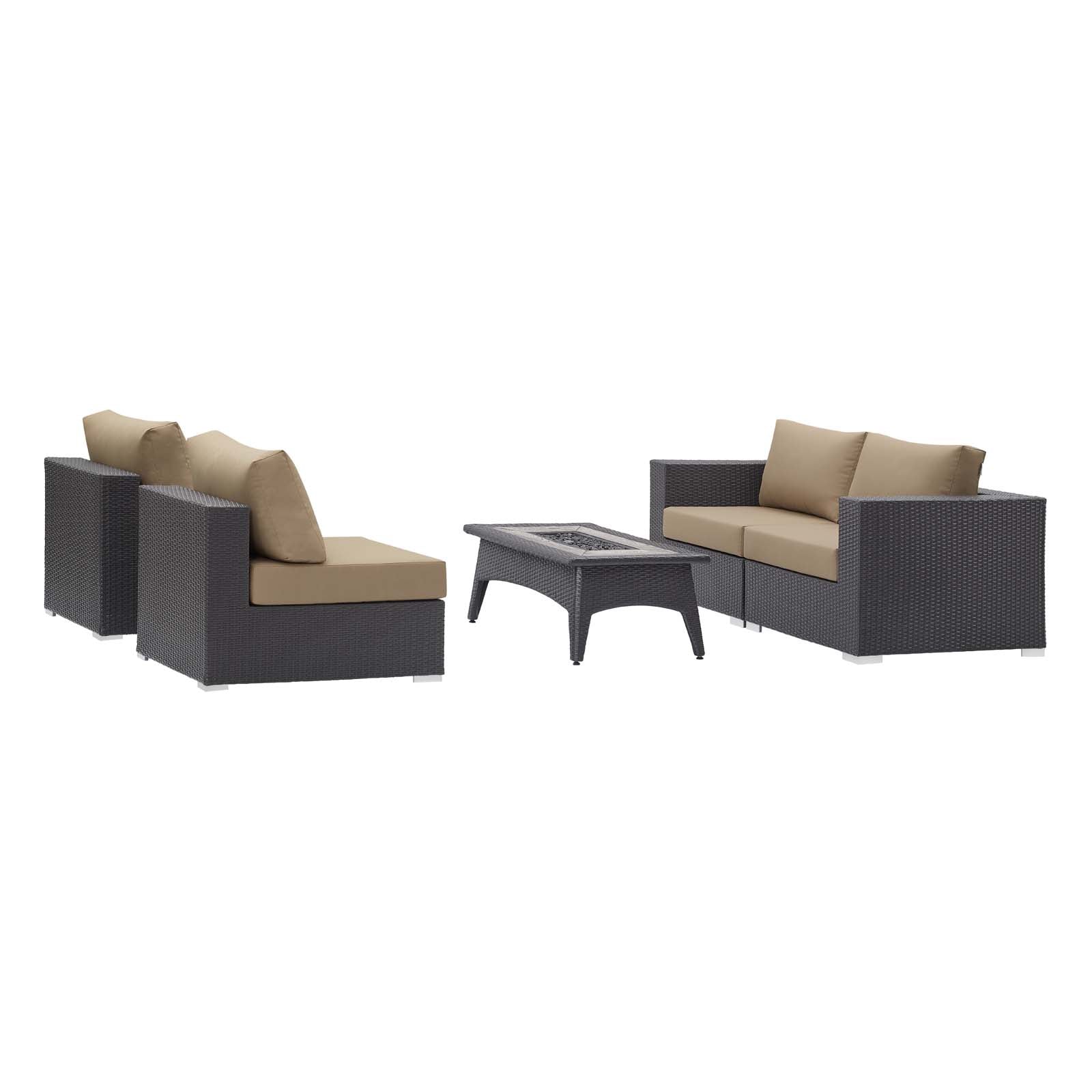 Convene 5 Piece Set Outdoor Patio with Fire Pit By Modway - EEI-3723 | Outdoor Sofas, Loveseats & Sectionals | Modishstore - 10