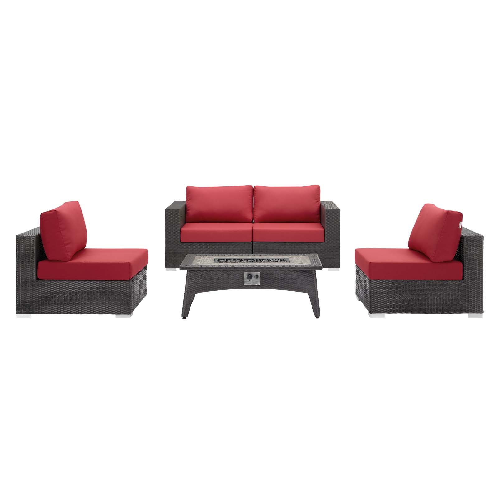Convene 5 Piece Set Outdoor Patio with Fire Pit By Modway - EEI-3723 | Outdoor Sofas, Loveseats & Sectionals | Modishstore - 17