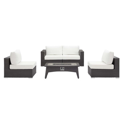 Convene 5 Piece Set Outdoor Patio with Fire Pit By Modway - EEI-3723 | Outdoor Sofas, Loveseats & Sectionals | Modishstore - 25