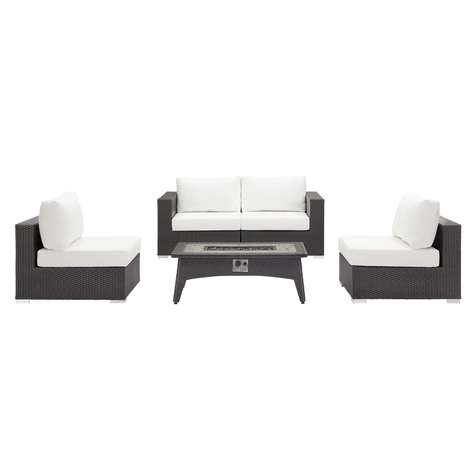Convene 5 Piece Set Outdoor Patio with Fire Pit By Modway - EEI-3723 | Outdoor Sofas, Loveseats & Sectionals | Modishstore - 25
