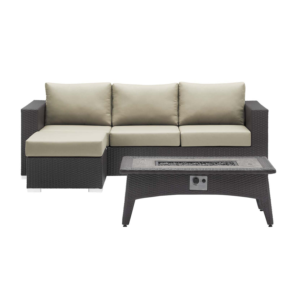 Modway Convene 3 Piece Set Outdoor Patio with Fire Pit - EEI-3724 | Outdoor Sofas, Loveseats & Sectionals | Modishstore - 1