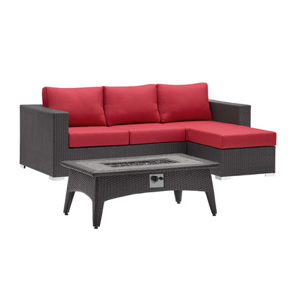 Modway Convene 3 Piece Set Outdoor Patio with Fire Pit - EEI-3724 | Outdoor Sofas, Loveseats & Sectionals | Modishstore - 14