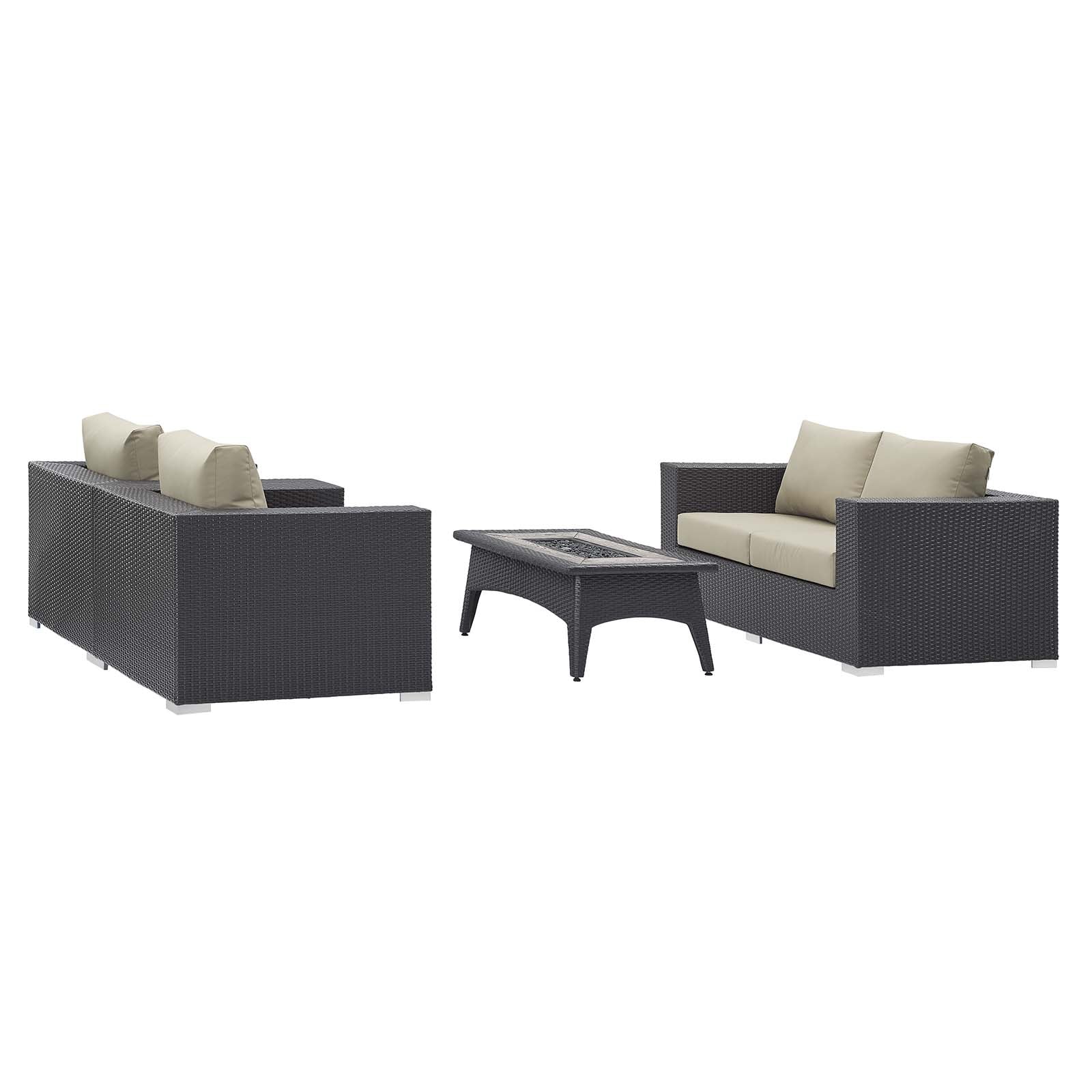 Convene 4 Piece Set Outdoor Patio with Fire Pit By Modway - EEI-3725 | Outdoor Sofas, Loveseats & Sectionals | Modishstore - 2