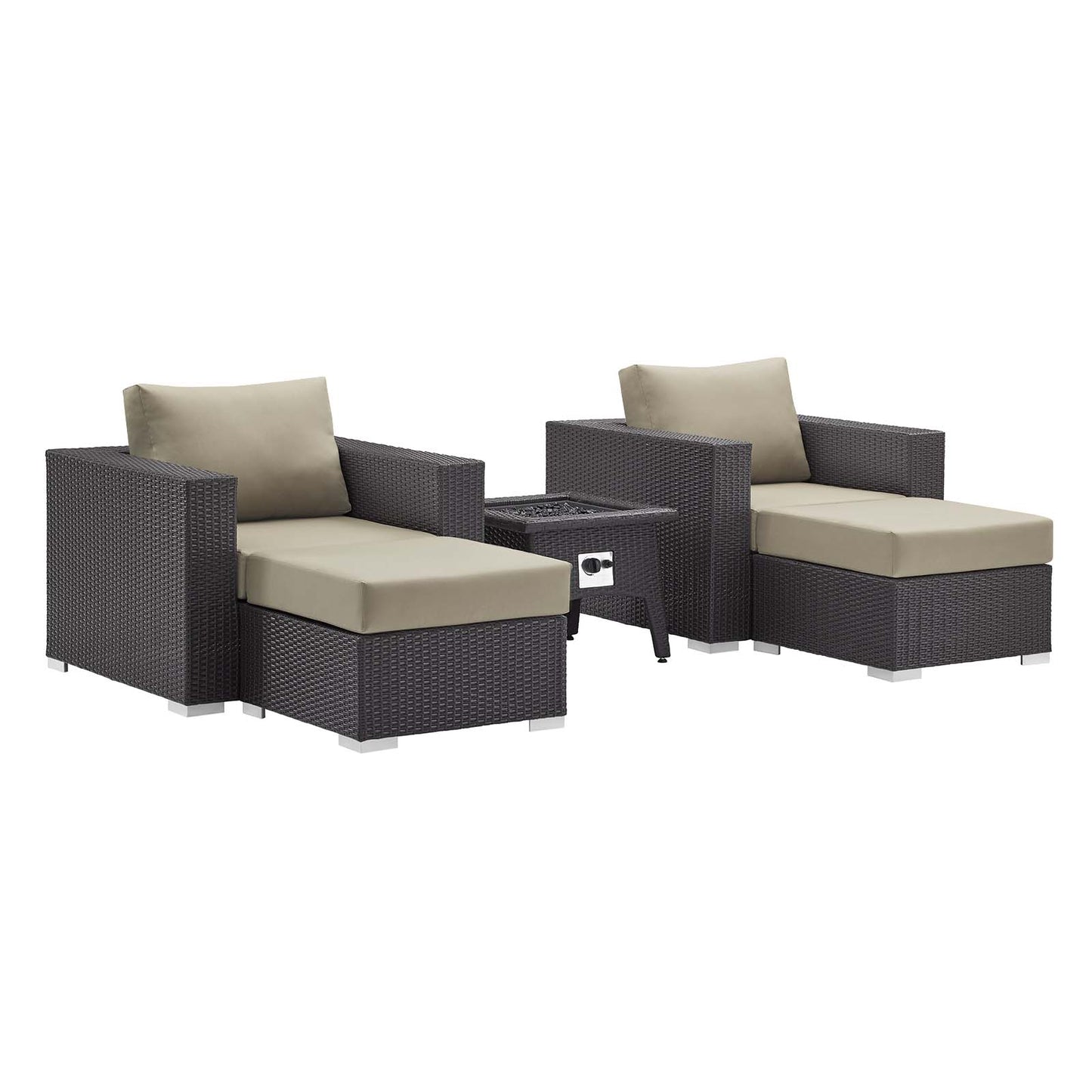 Modway Convene 5 Piece Set Outdoor Patio with Fire Pit-EEI-3726 | Outdoor Sofas, Loveseats & Sectionals | Modishstore-40