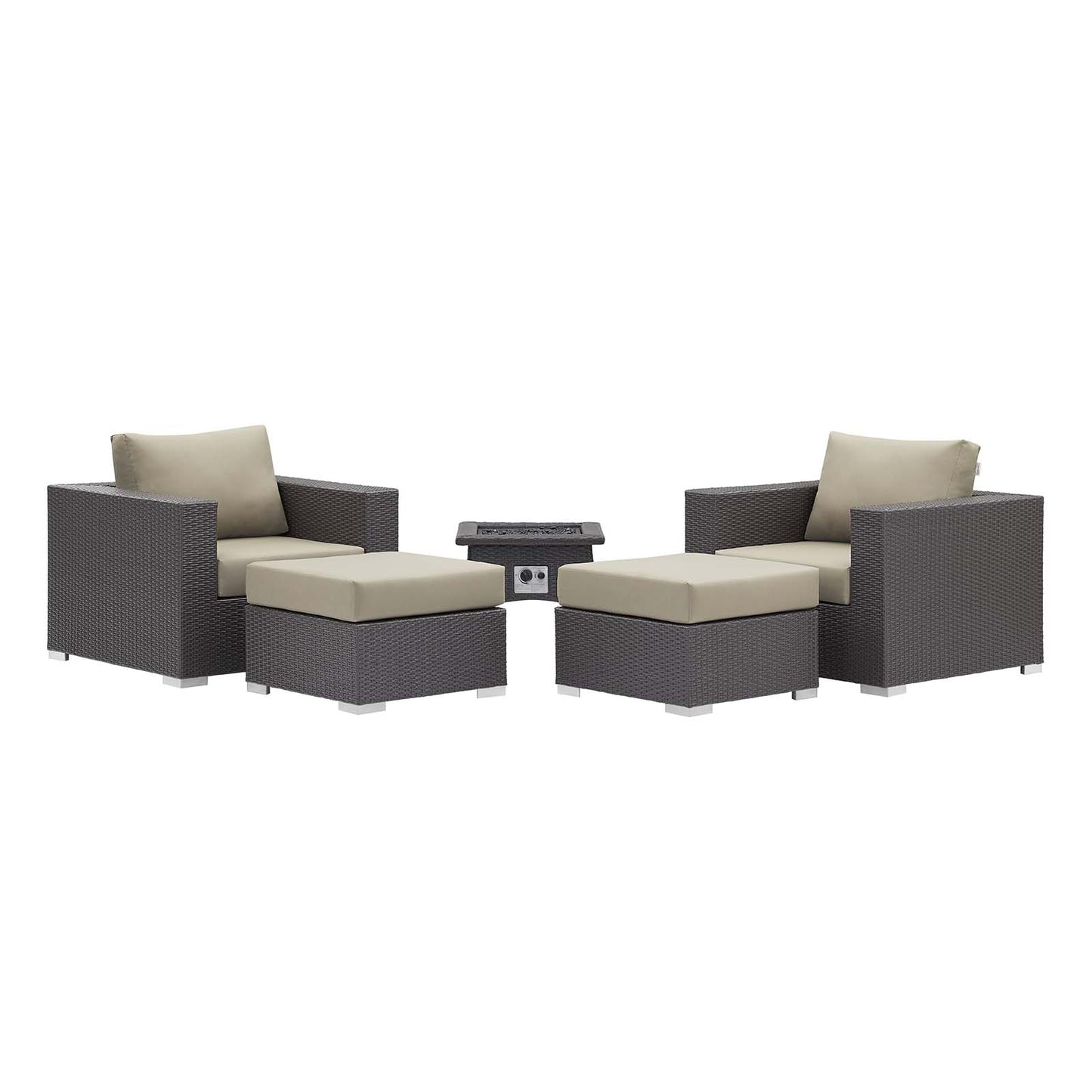 Modway Convene 5 Piece Set Outdoor Patio with Fire Pit-EEI-3726 | Outdoor Sofas, Loveseats & Sectionals | Modishstore-38