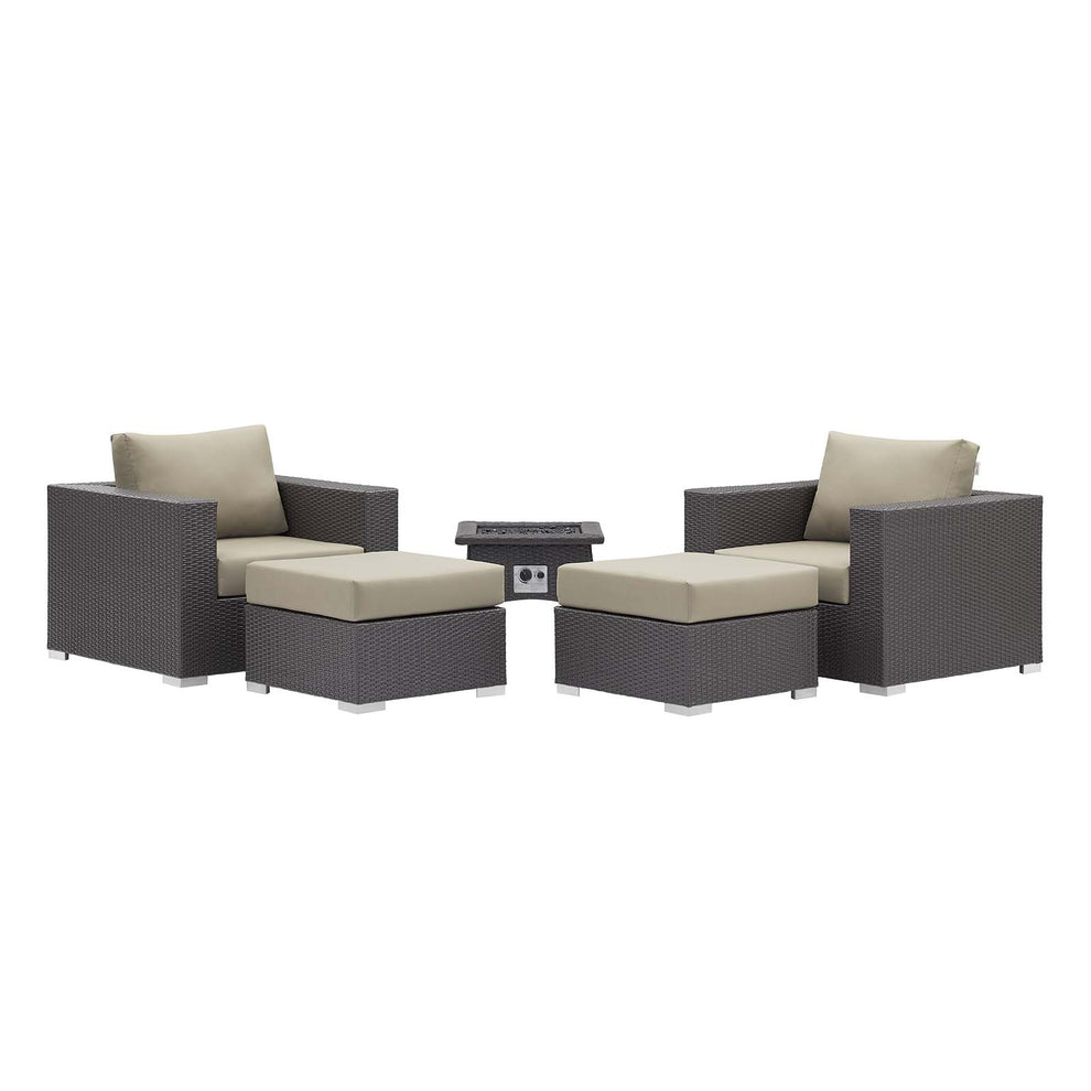 Modway Convene 5 Piece Set Outdoor Patio with Fire Pit-EEI-3726 - EEI-3726 | Outdoor Sofas, Loveseats & Sectionals | Modishstore - 38