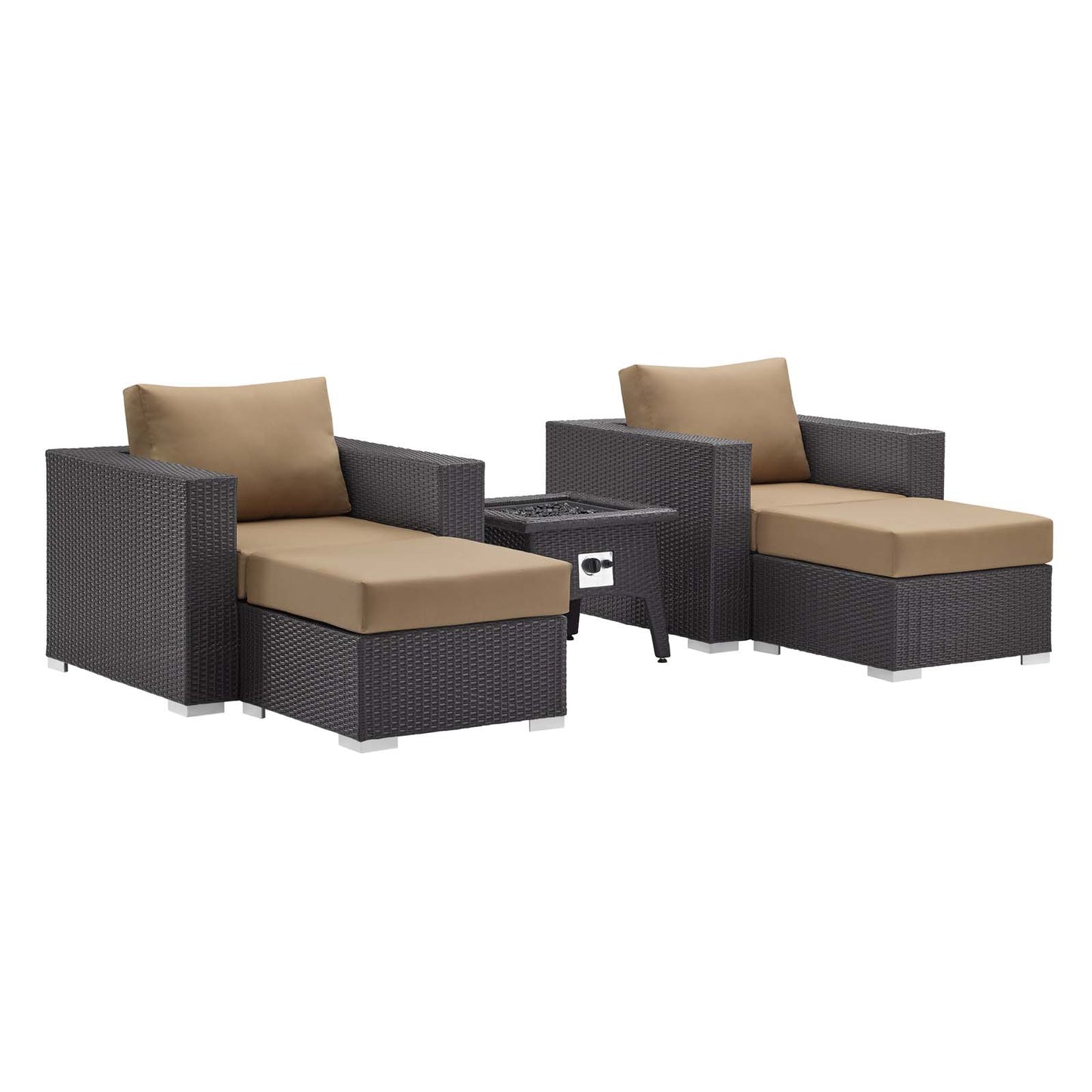 Modway Convene 5 Piece Set Outdoor Patio with Fire Pit-EEI-3726 | Outdoor Sofas, Loveseats & Sectionals | Modishstore-41