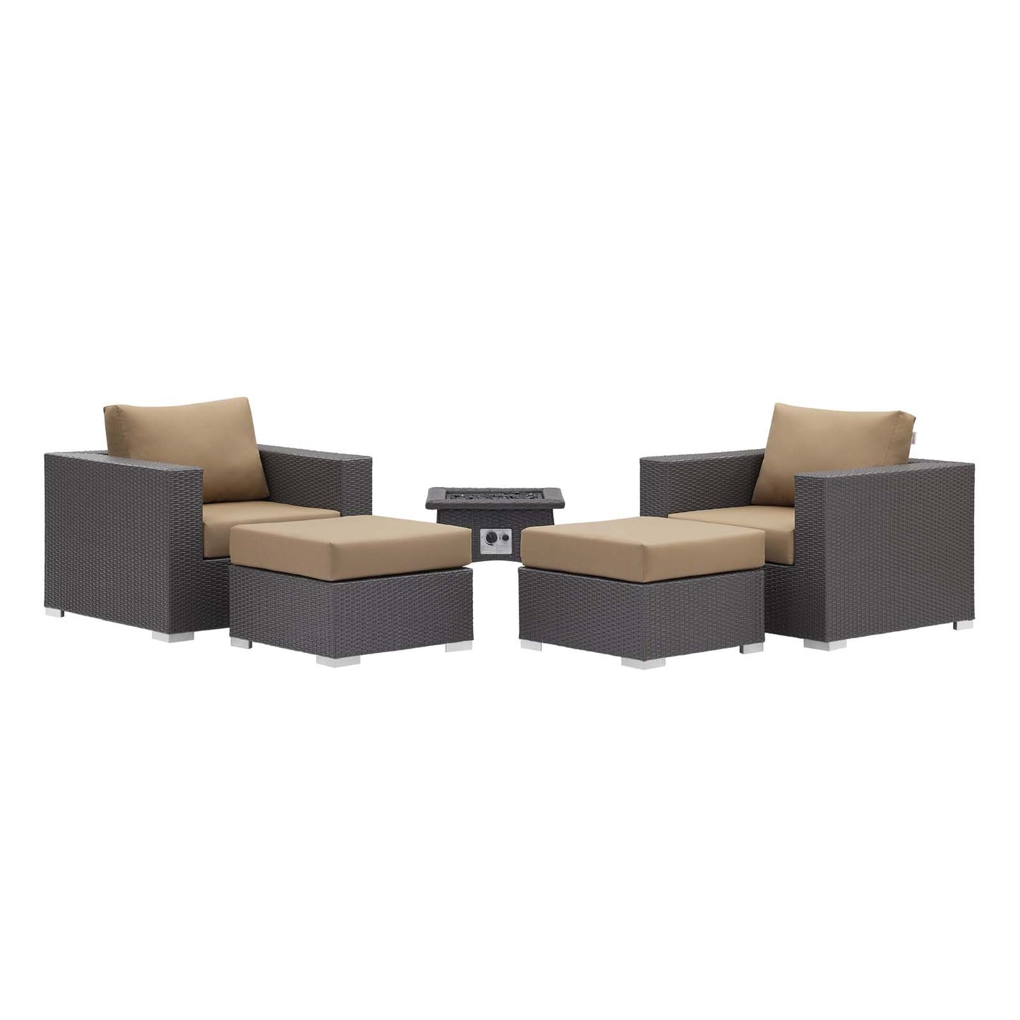 Modway Convene 5 Piece Set Outdoor Patio with Fire Pit-EEI-3726 | Outdoor Sofas, Loveseats & Sectionals | Modishstore-42