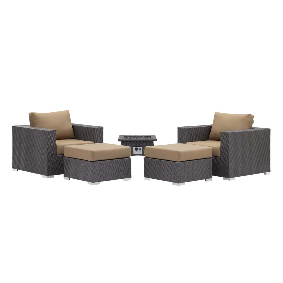 Modway Convene 5 Piece Set Outdoor Patio with Fire Pit-EEI-3726 - EEI-3726 | Outdoor Sofas, Loveseats & Sectionals | Modishstore - 42