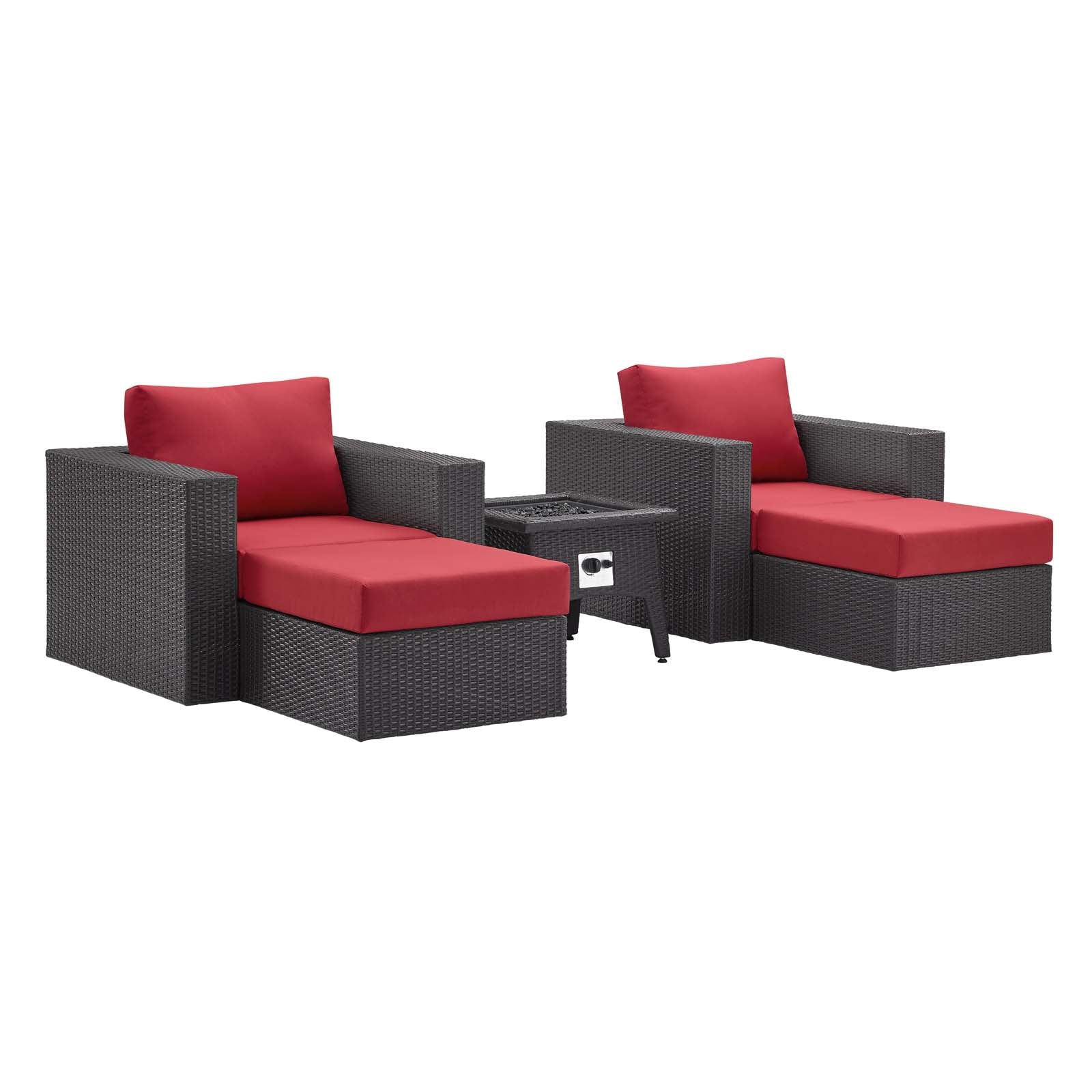 Modway Convene 5 Piece Set Outdoor Patio with Fire Pit-EEI-3726 | Outdoor Sofas, Loveseats & Sectionals | Modishstore-33