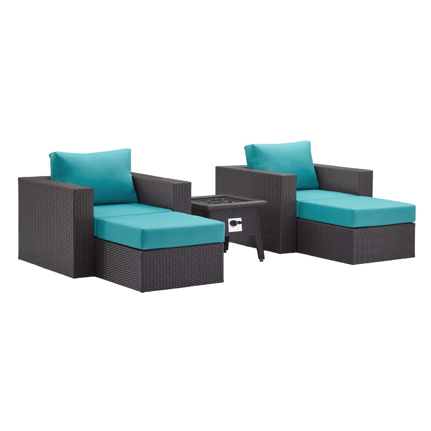 Modway Convene 5 Piece Set Outdoor Patio with Fire Pit-EEI-3726 | Outdoor Sofas, Loveseats & Sectionals | Modishstore-7