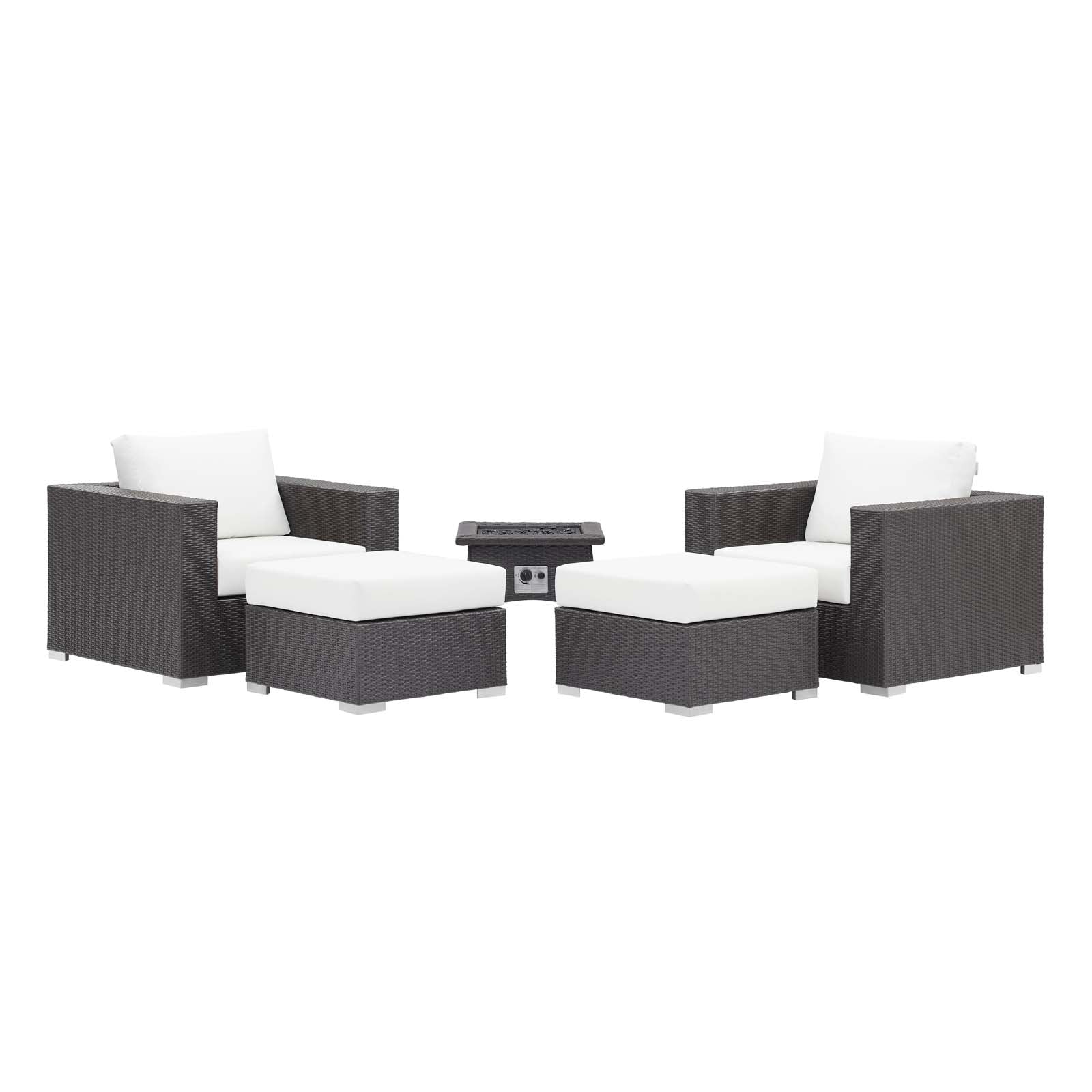 Modway Convene 5 Piece Set Outdoor Patio with Fire Pit-EEI-3726 | Outdoor Sofas, Loveseats & Sectionals | Modishstore-34