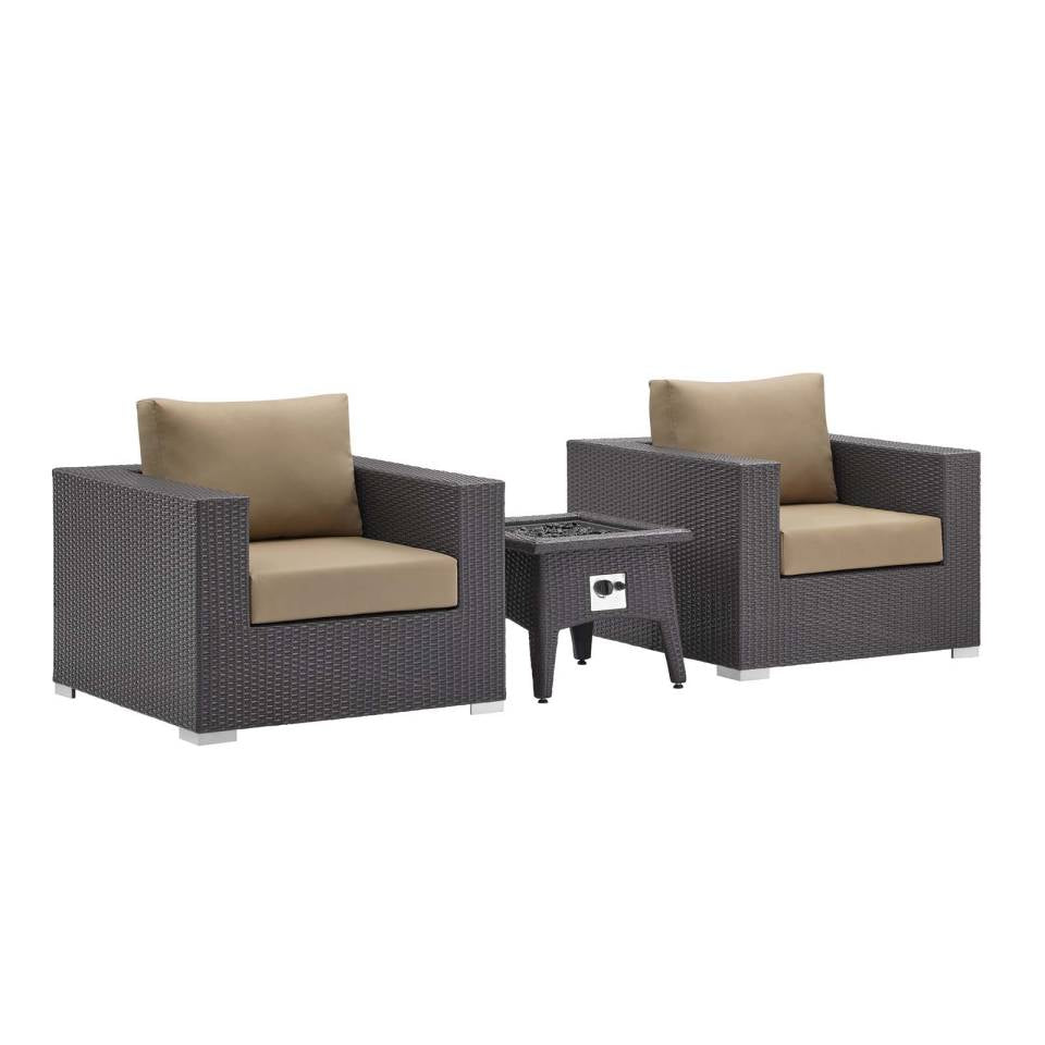 Modway Convene 3 Piece Set Outdoor Patio with Fire Pit - EEI-3727 | Outdoor Sofas, Loveseats & Sectionals | Modishstore - 8