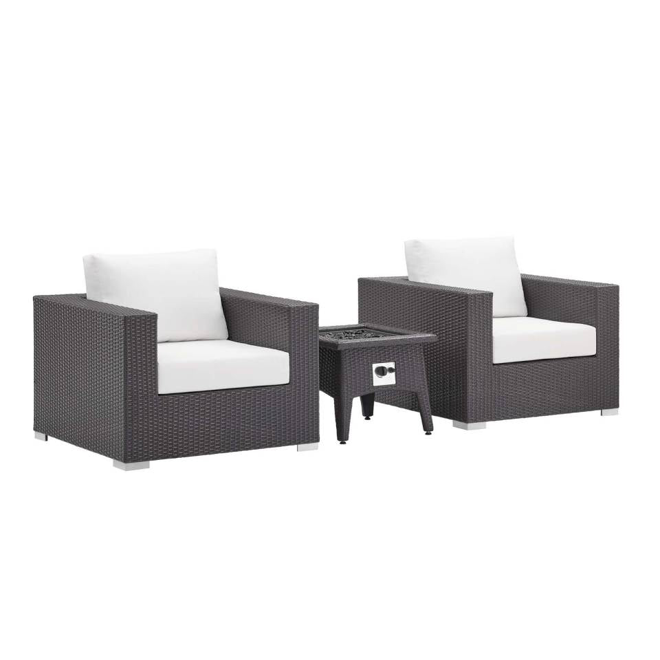 Modway Convene 3 Piece Set Outdoor Patio with Fire Pit | Outdoor Sofas, Loveseats & Sectionals | Modishstore-11