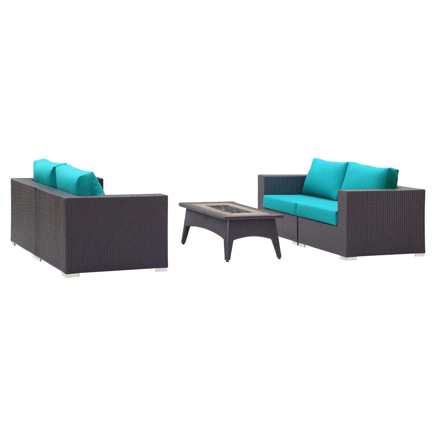Modway Convene 5 Piece Set Outdoor Patio with Fire Pit - EEI-3728 | Outdoor Sofas, Loveseats & Sectionals | Modishstore - 10
