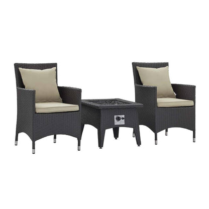 Modway Convene 3 Piece Set Outdoor Patio with Fire Pit - EEI-3729 | Outdoor Chairs | Modishstore - 4