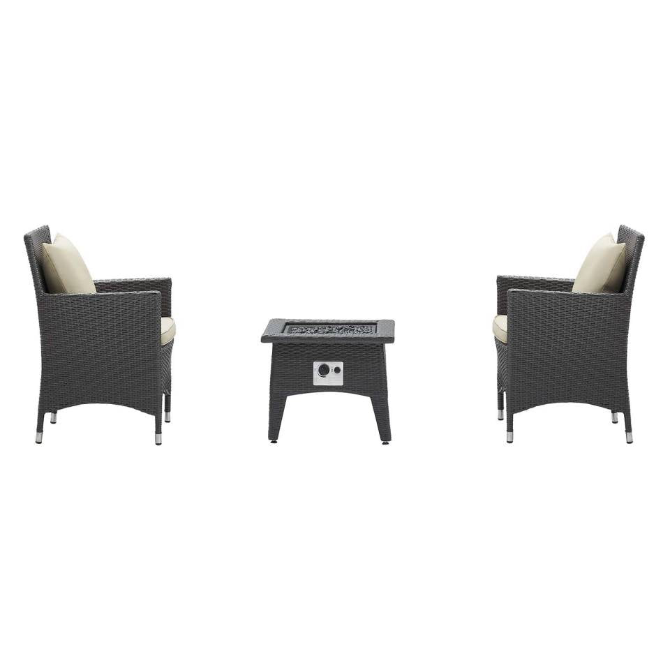 Modway Convene 3 Piece Set Outdoor Patio with Fire Pit - EEI-3729 | Outdoor Chairs | Modishstore - 5