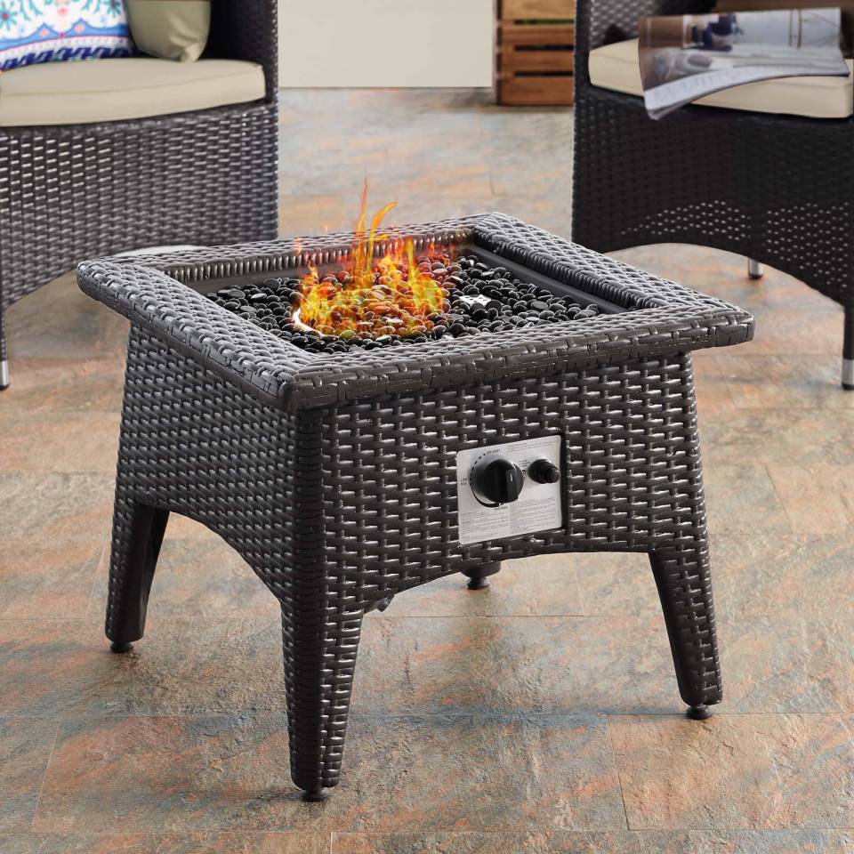 Modway Convene 3 Piece Set Outdoor Patio with Fire Pit | Outdoor Chairs | Modishstore-11